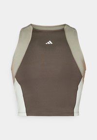 adidas Performance TECHFIT COLORBLOCK CROPPED - Toppi - shadow olive