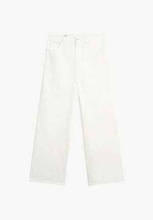 Massimo Dutti, HIGH-WAIST WIDE-LEG JEANS - Wide leg - white