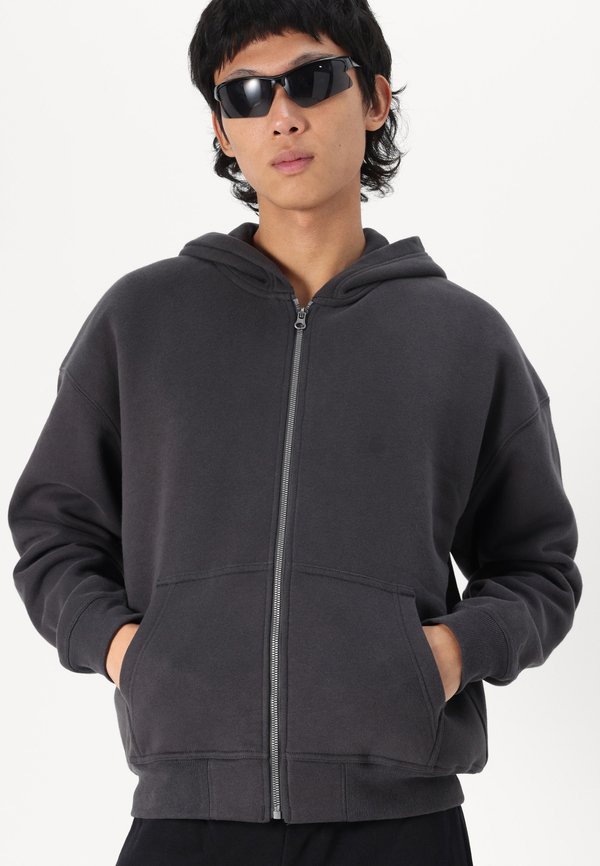 Boxy Faux Shearling-Lined Zip-Up Hoodie - Hoodie3