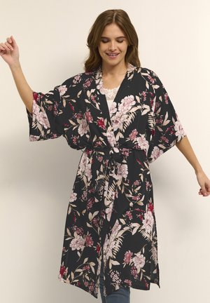 Chaqueta fina - black tropical flower