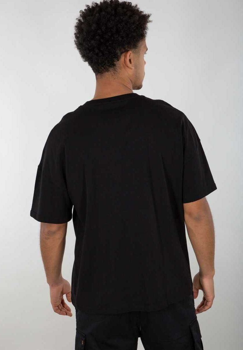 Alpha Industries BASIC OS HEAVY - T-shirt z nadrukiem/czarny