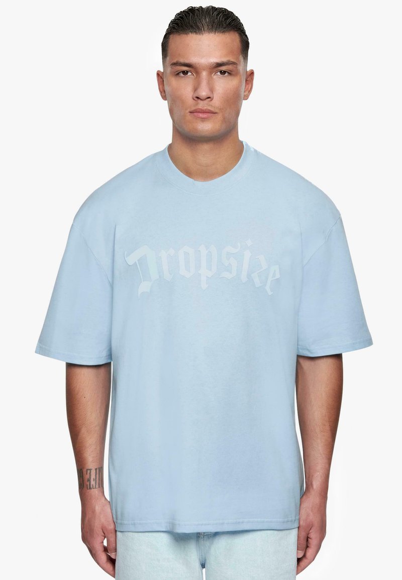Dropsize HEAVY LOGO PUFFER  - T-shirts print - baby blue