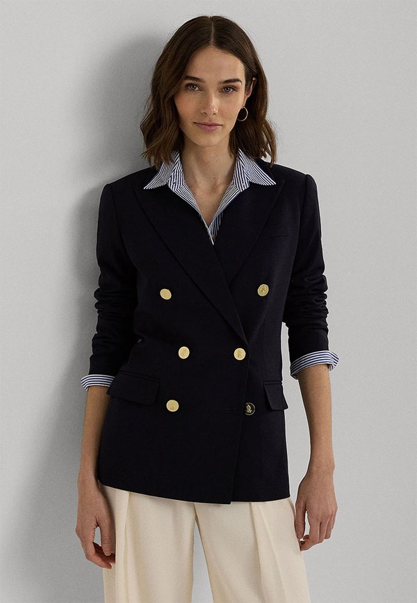 Double Breasted Wool Crepe Blazer - Blazer4