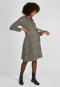 JoJo Maman Bébé SPOT PRINT WITH TIE  - Rochie tip cămașă - black
