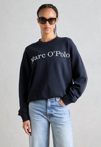 Marc O'Polo LOGO EMBROIDERY AT FRONT - Felpa - deep blue sea