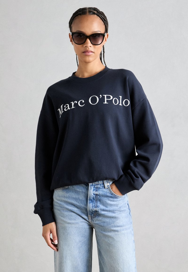 Marc O'Polo LOGO EMBROIDERY AT FRONT - Felpa - deep blue sea