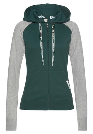 Bench, Zip-up sweatshirt - dunkelgrün-hellgrau