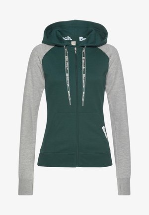 Bench, Zip-up sweatshirt - dunkelgrün-hellgrau