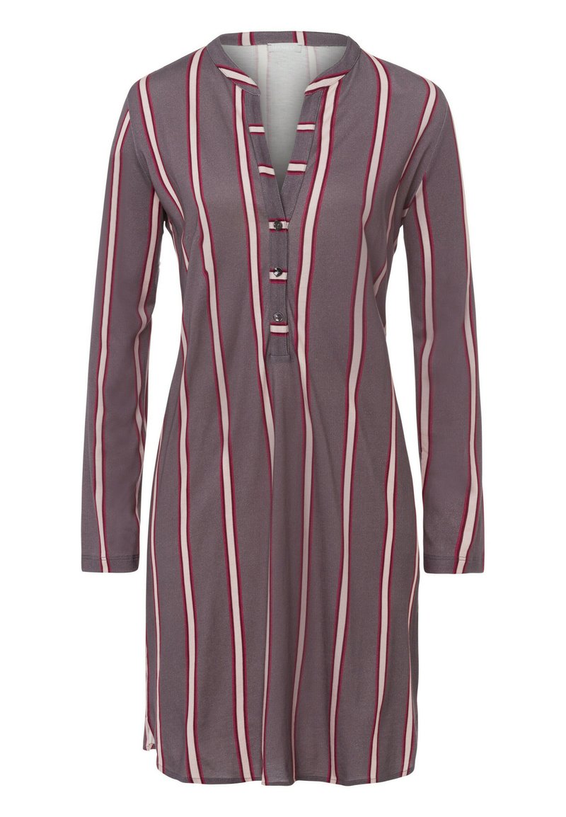 Damen Nachthemden | Hanro NACHTHEMD LANGARM 90 CM SLEEP & LOUNGE Nachthemd sleek stripe/lila - US27518 Damen Nachthemden | Hanro NACHTHEMD LANGARM 90 CM SLEEP & LOUNGE Nachthemd sleek stripe/lila - US27518
