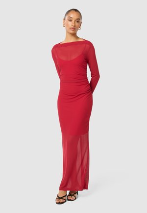 ALBY LONG SLEEVE MAXI DRESS - Vestito di maglina - rio red