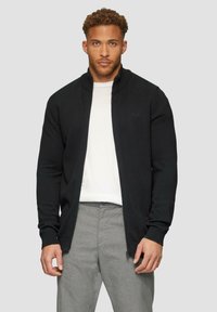 s.Oliver MIT STEHKRAGEN - Strickjacke - schwarz