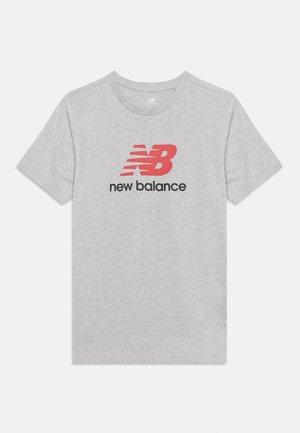 New Balance, STACKED LOGO TEE - Tricou cu imprimeu - athletic grey heather
