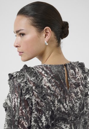 Kaffe, KAALICA FRILL - Vestito casual - black/grey abstract graphic