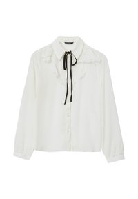 CON FRILL PLISSETTATO - Chemisier - bianco lana