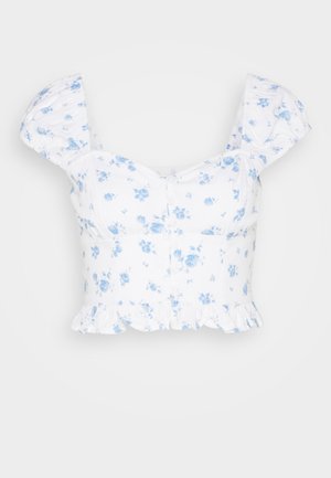 Hollister Co. CORSET - Blúzka - white/blue