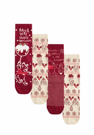 Next CHRISTMAS ANKLE 4 PACK - REGULAR FIT - Sokid - winnie the pooh
