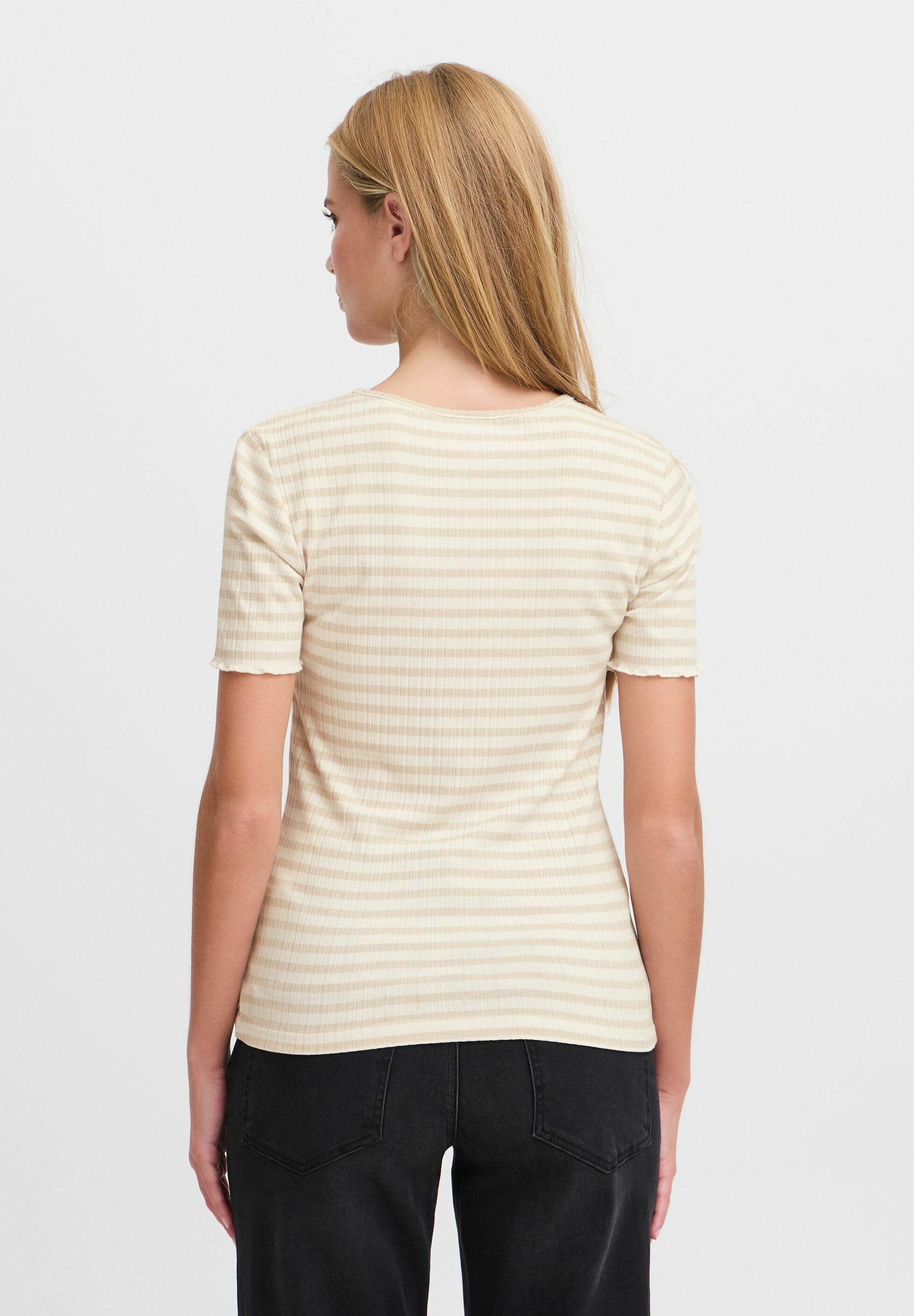 売れ筋商品|||イチ Tシャツ レディース トップス IHCELLA - Print T-shirt - oatmeal stripe IHCELLA - Print T-shirt - oatmeal stripe