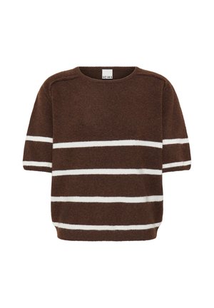 ICHI, IHDASILA SS2 - Camiseta básica - chicory coffee w birch stripe