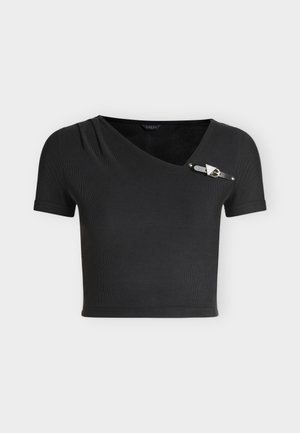 Guess, KAROLE ASYMETRIC - T-shirt basique - jet black