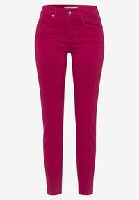 Přiléhavé, kotníkové džíny v jasné růžové barvě z bavlny, s pěti kapsami, zapínáním na zip a knoflík a s čistým zpracováním.