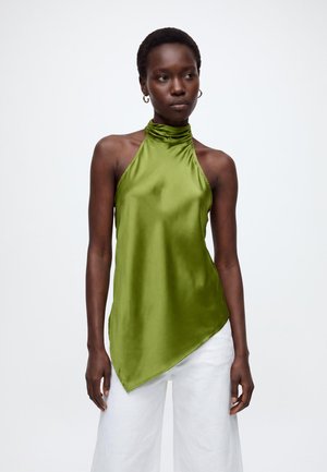 Pieces, PCEVY HALTERNECK TOP WVN BC - Blusa - woodbine