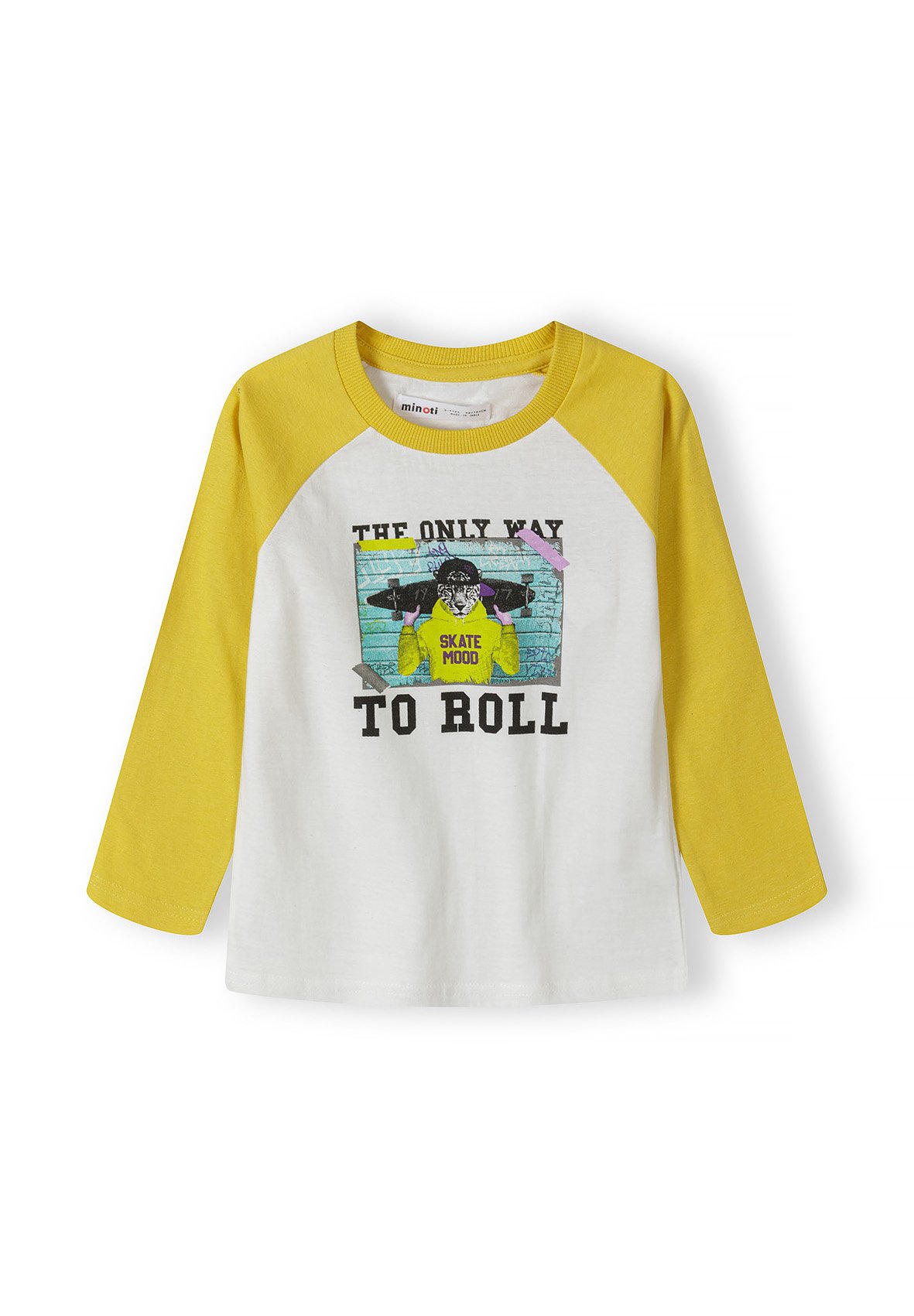 MINOTI LONG SLEEVE Camiseta estampada off white yellow