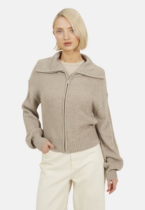 ZIP UP FISHERMAN - Vest - taupe