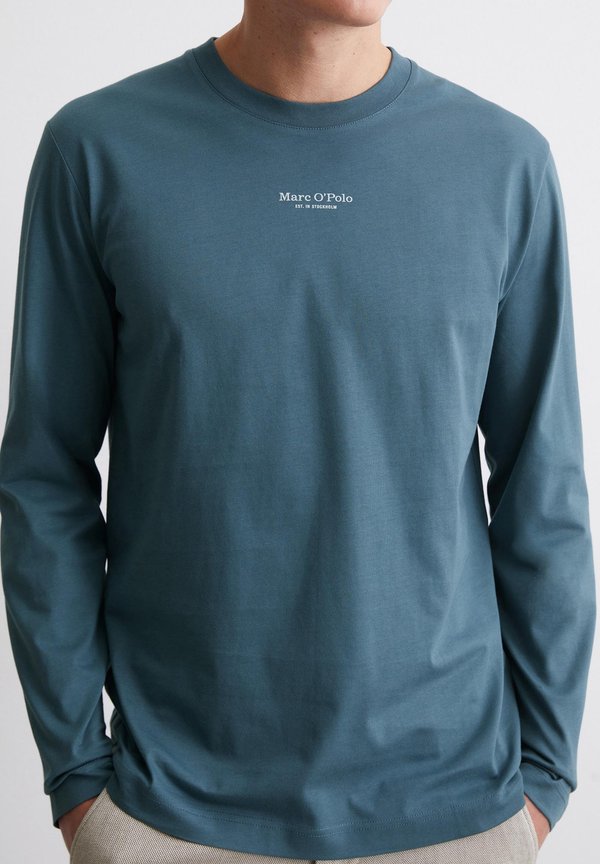 LOGO PRINT AT CENTRE FRONT RIBBED NECK TRIM - Long sleeved top - storm2