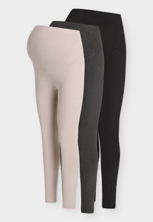 Anna Field MAMA, MATERNITY LEGGINGS BACK GATHERING - Legging (type pantalon) - black/mottled beige/mottled dark grey