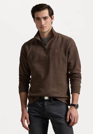 ESTATE RIB QUARTER ZIP PULLOVER - Jumper - nutmeg brown heather