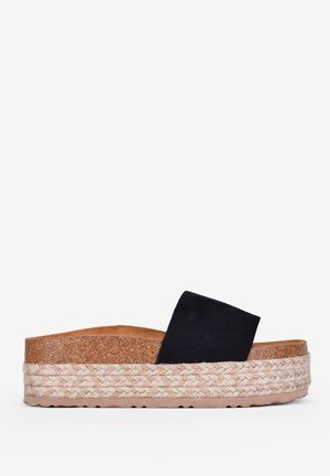 Heeled mules - black