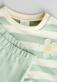 Next SET - Mikina - green white stripe flower