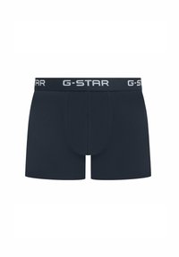 Marinefarbene Boxershorts aus einem weichen, dehnbaren Stoff mit einem elastischen Bund mit G-STAR-Logo und einem konturierten Beutel für Halt.