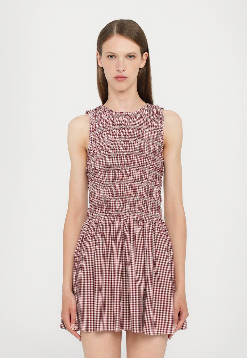 Faithfull the brand - HEIDI MINI DRESS - Kjole - gingham deep red, Forstørre