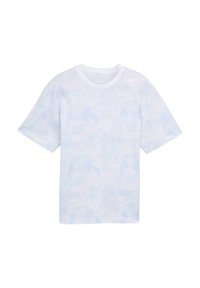 T-shirt print - white blue watery print