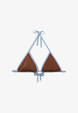 Calzedonia, BICOLOR PIPING TRIANGLE - Bikinitop - brown
