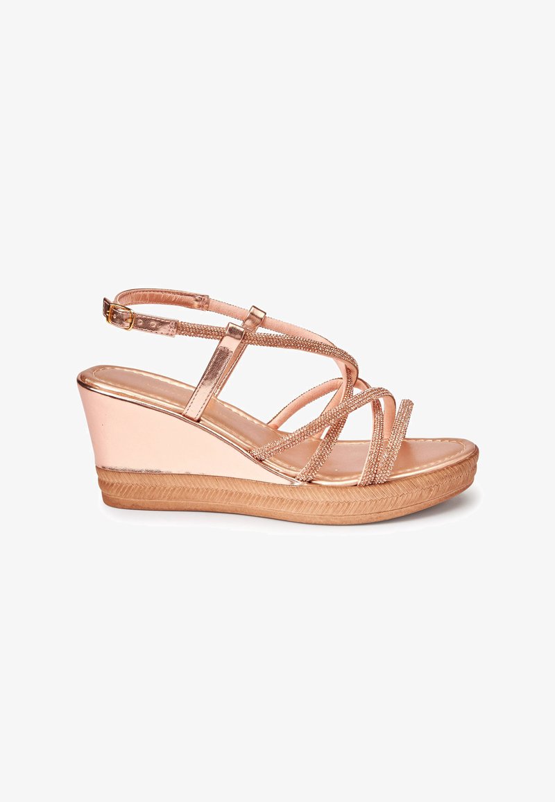 Next FOREVER COMFORT TUBULAR BLING ASYMMETRIC - Magas sarkú szandálok - rose gold