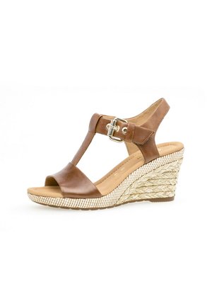 Sandalen met plateauzool - peanut (bast)