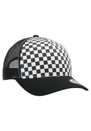 Flexfit, CHECKERBOARD RETRO TRUCKER - Casquette - black/white