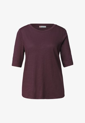 Street One, BASIC SOLID-COLOR CREW-NECK T-SHIRT - T-paita - rustic rouge