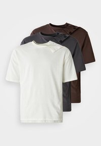 UNISEX 3 PACK - T-shirts - coffee bean/forged iron/egret