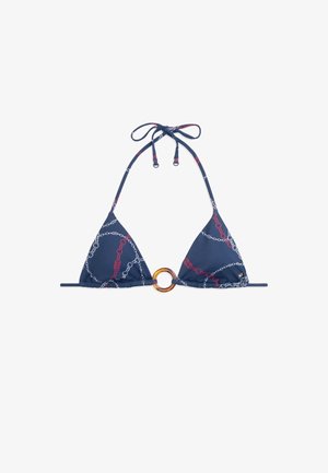 Tommy Hilfiger, TRIANGLE RP PRINT - Bikini-Top - chain rope navy