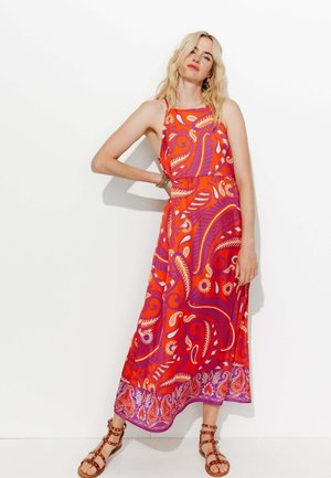 À BRETELLES  - Robe longue - imprimé rose