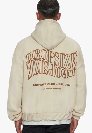Dropsize HEAVY MIRRORED LOGO - Zip-up sweatshirt - coconutmilk