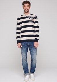 Camp David MIT BLOCK - Poloshirt - blue navy ecru