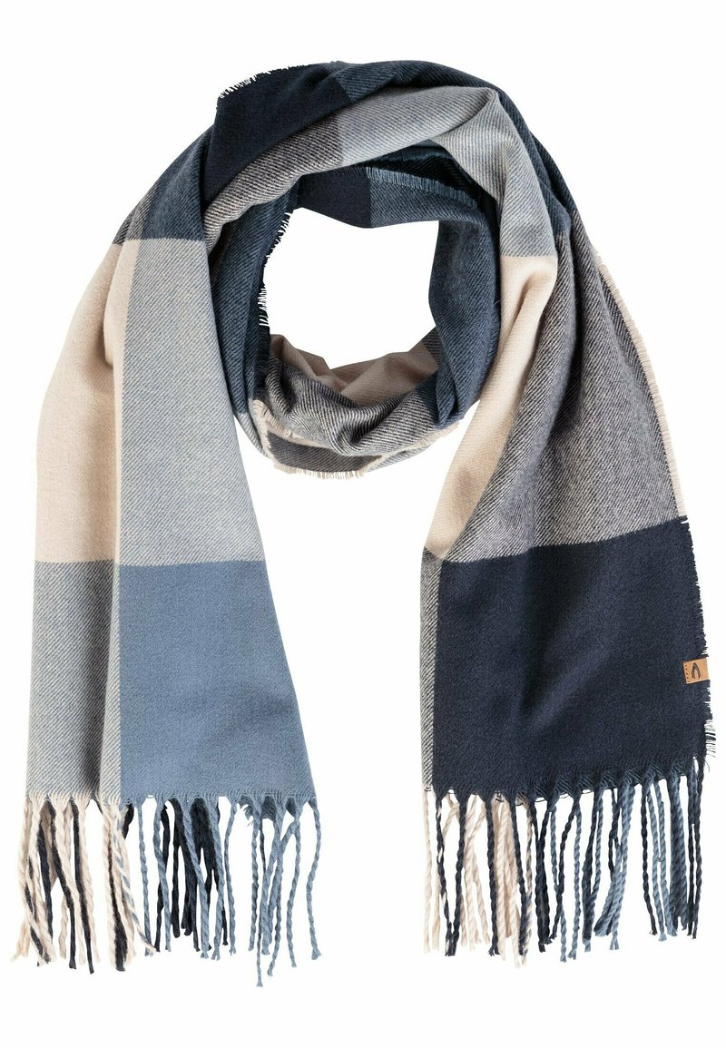 camel active MIT KARIERTEM MUSTER - Sjal / Tørklæder - sand blue check