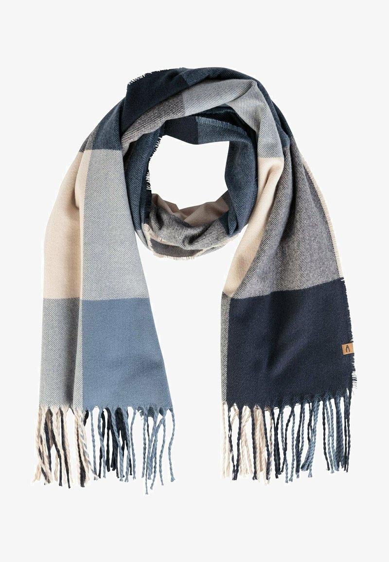 camel active MIT KARIERTEM MUSTER - Sjal / Tørklæder - sand blue check