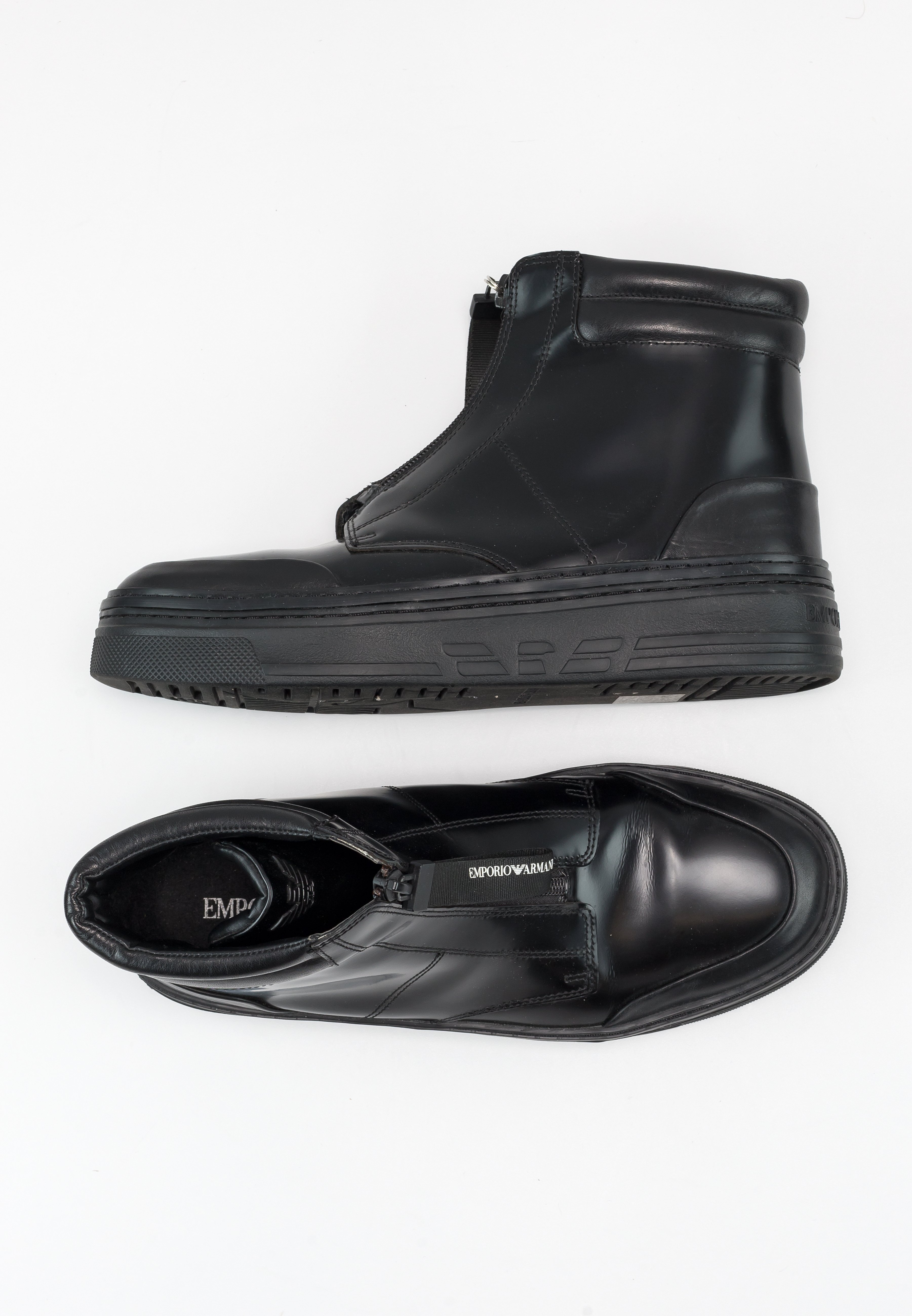 Emporio Armani Laarzen met logo afwerking Zwart - Schoenen.nl