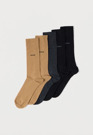 5 PACK - Strumpor - camel/dark grey/black
