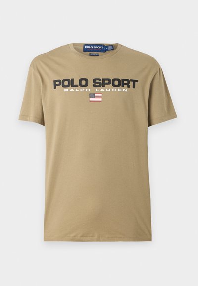 Polo Ralph Lauren SHORT SLEEVE - Marškinėliai su spaudiniu - desert khaki/black
